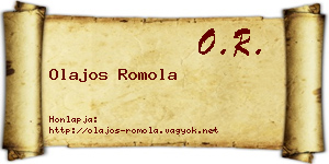 Olajos Romola névjegykártya